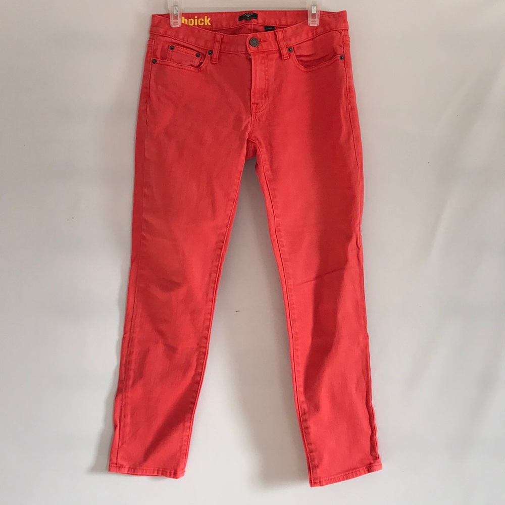 JCrew red toothpick skinny stretch jeans Sz 29